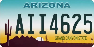 AZ license plate AII4625