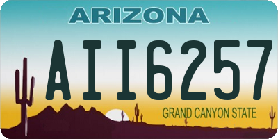 AZ license plate AII6257