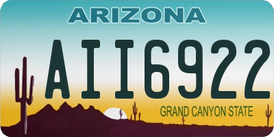 AZ license plate AII6922