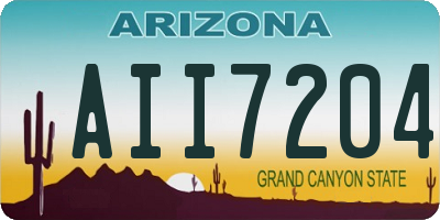 AZ license plate AII7204