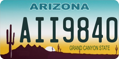 AZ license plate AII9840