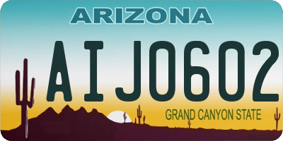 AZ license plate AIJ0602