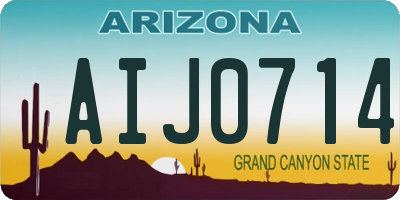 AZ license plate AIJ0714