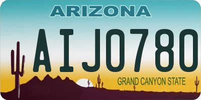 AZ license plate AIJ0780