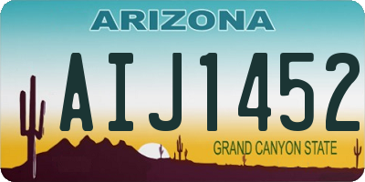 AZ license plate AIJ1452