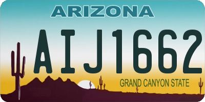 AZ license plate AIJ1662