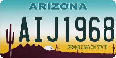 AZ license plate AIJ1968