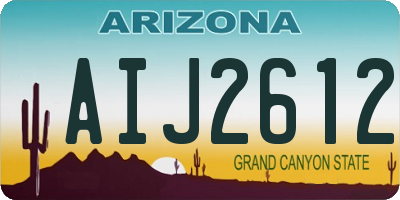 AZ license plate AIJ2612