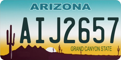 AZ license plate AIJ2657