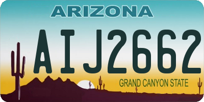 AZ license plate AIJ2662