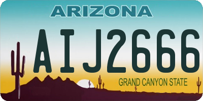 AZ license plate AIJ2666