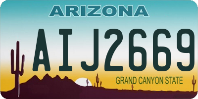 AZ license plate AIJ2669
