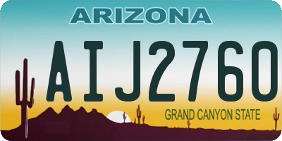 AZ license plate AIJ2760