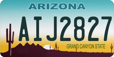 AZ license plate AIJ2827