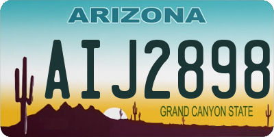 AZ license plate AIJ2898