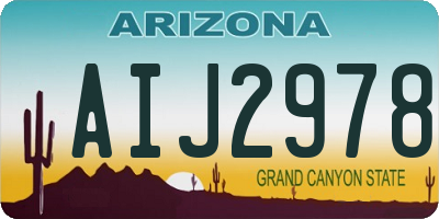 AZ license plate AIJ2978