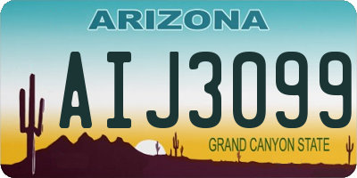 AZ license plate AIJ3099
