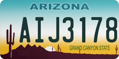 AZ license plate AIJ3178