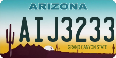 AZ license plate AIJ3233