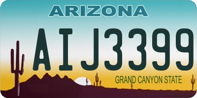 AZ license plate AIJ3399