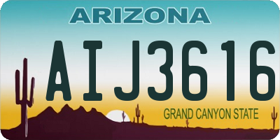 AZ license plate AIJ3616