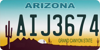AZ license plate AIJ3674