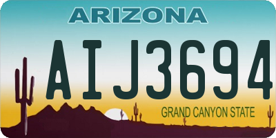 AZ license plate AIJ3694