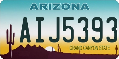 AZ license plate AIJ5393