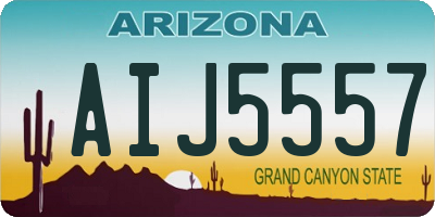 AZ license plate AIJ5557