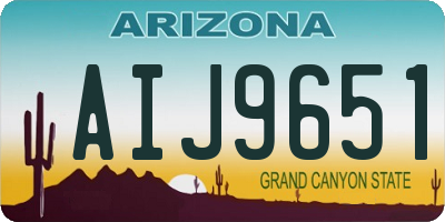 AZ license plate AIJ9651