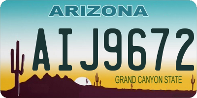 AZ license plate AIJ9672