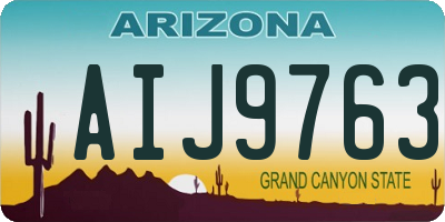 AZ license plate AIJ9763