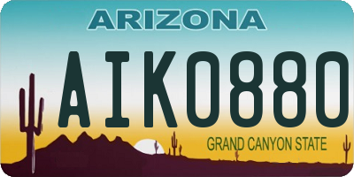 AZ license plate AIK0880