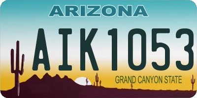AZ license plate AIK1053