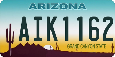 AZ license plate AIK1162