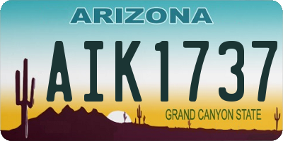 AZ license plate AIK1737