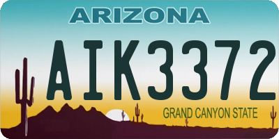 AZ license plate AIK3372