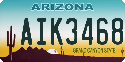 AZ license plate AIK3468