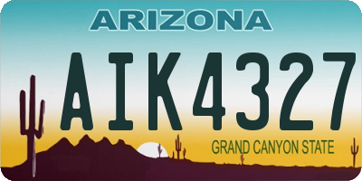 AZ license plate AIK4327