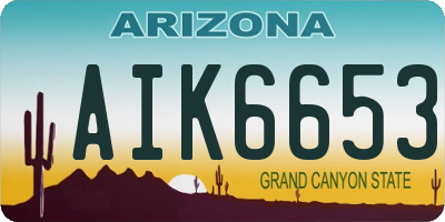 AZ license plate AIK6653
