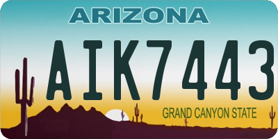 AZ license plate AIK7443
