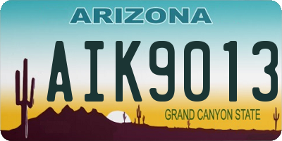 AZ license plate AIK9013