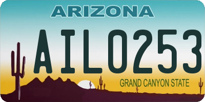 AZ license plate AIL0253