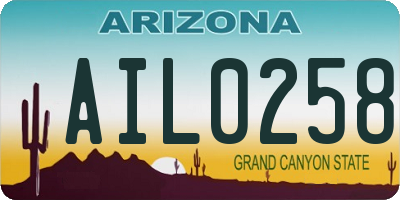 AZ license plate AIL0258