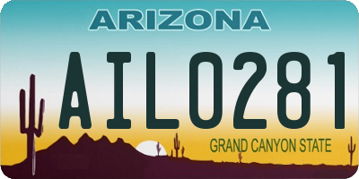 AZ license plate AIL0281