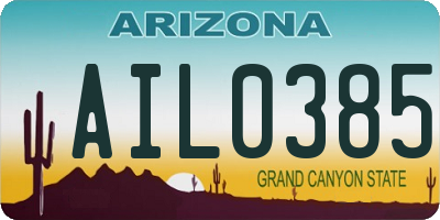 AZ license plate AIL0385