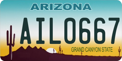 AZ license plate AIL0667