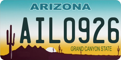 AZ license plate AIL0926