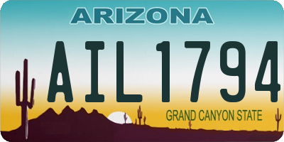 AZ license plate AIL1794