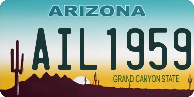 AZ license plate AIL1959